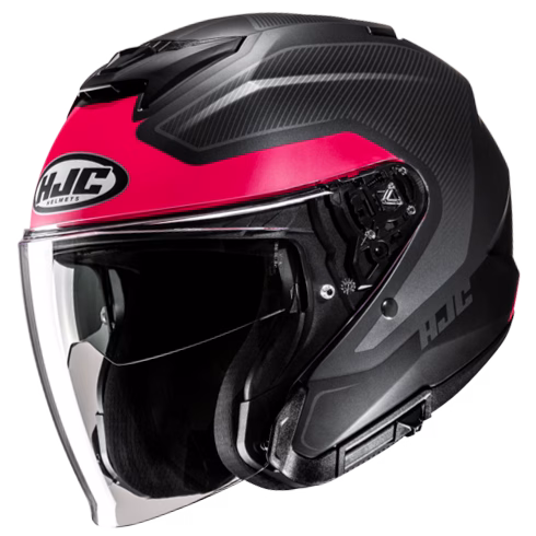 HJC jet motoristična čelada i31 TEVIS MC8SF Črna Mat/Rdeča XS