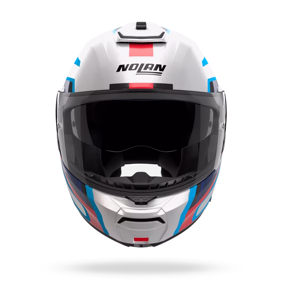 NOLAN preklopna motoristična čelada N100-6 Radiante 358 Srebrna/Modra/Rdeča XL