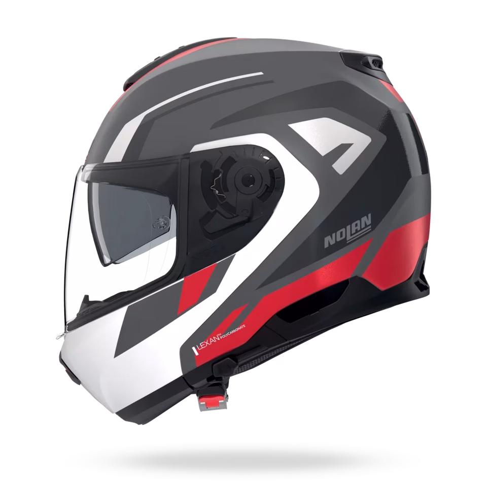 NOLAN preklopna motoristična čelada N100-6 Cinetico 361 Siva Mat/Bela/Rdeča XL