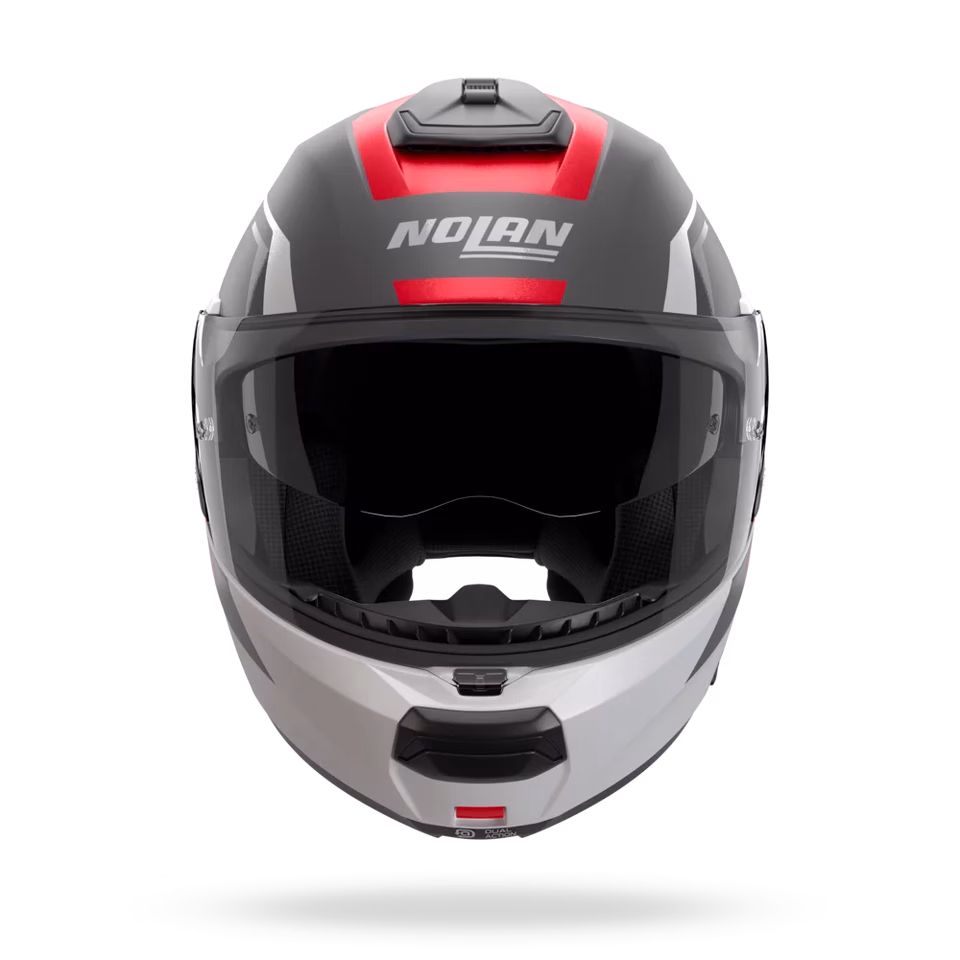 NOLAN preklopna motoristična čelada N100-6 Cinetico 361 Siva Mat/Bela/Rdeča XL