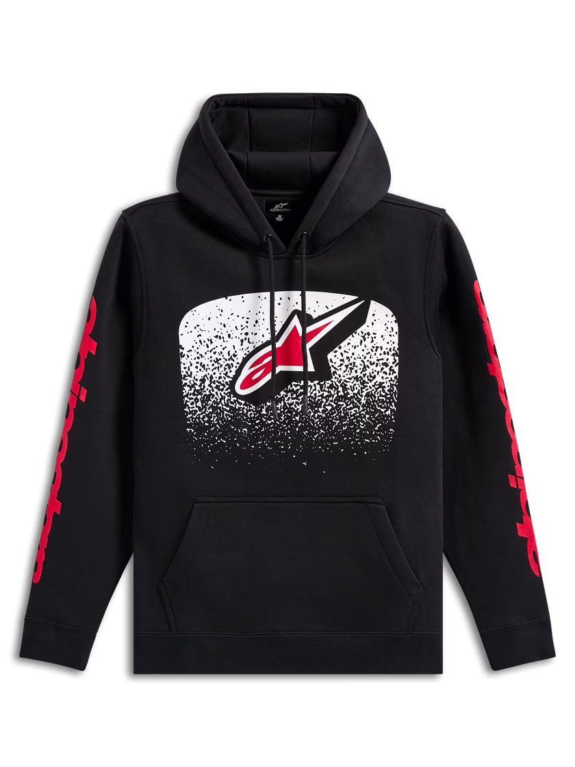 Alpinestars m. pulover OBSESSED s kapuco Črna/Rdeča/Bela M