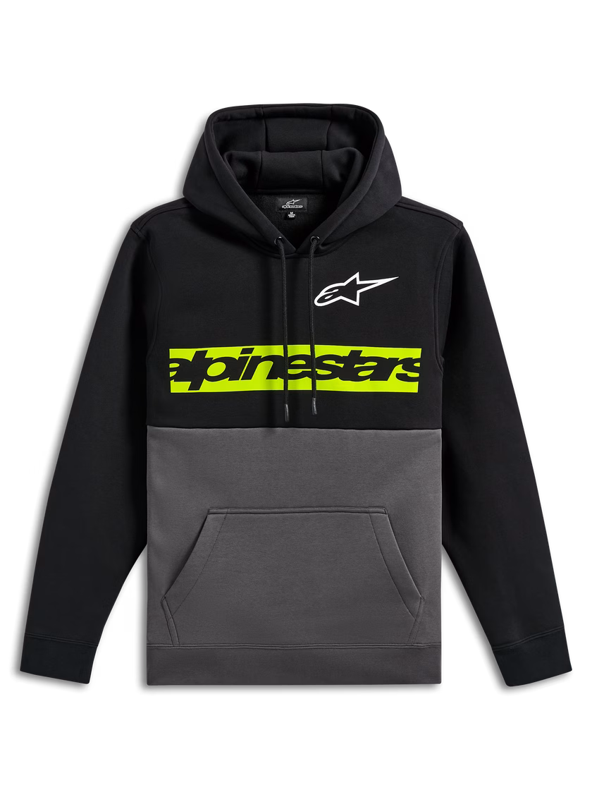 Alpinestars m. pulover PARALLEL s kapuco Črna/Siva/Rumena 2XL