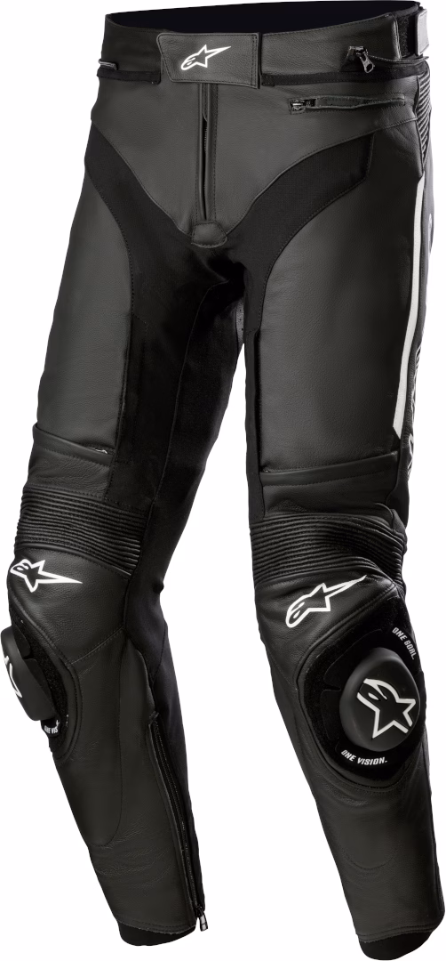 Alpinestars m. usnjene motoristične hlače MISSILE V3 Črna/Bela 52