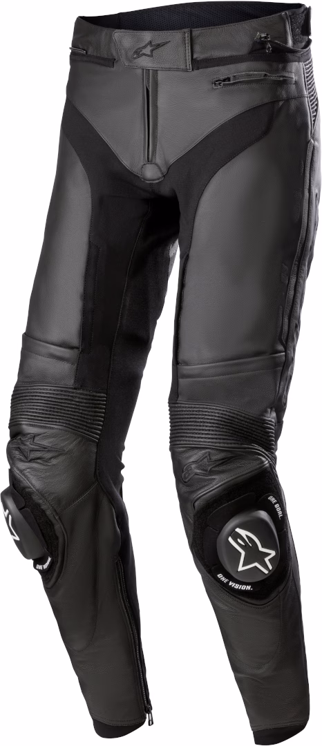 Alpinestars m. usnjene motoristične hlače MISSILE V3 Črna/Črna 58