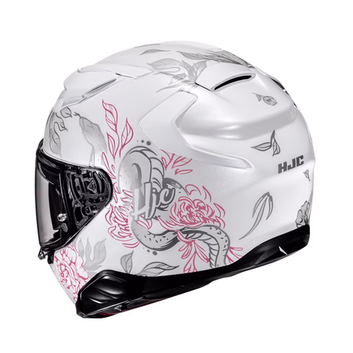 HJC integralna motoristična čelada F71 CARBON ELIZ MC8 Bela/Roza M