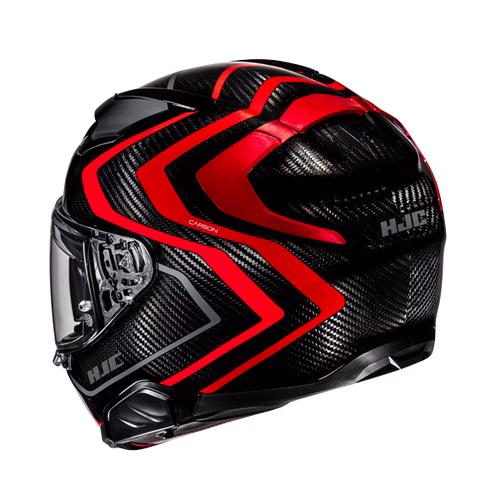 HJC integralna motoristična čelada F71 CARBON NEVIO MC1 Carbon/Črna/Rdeča L