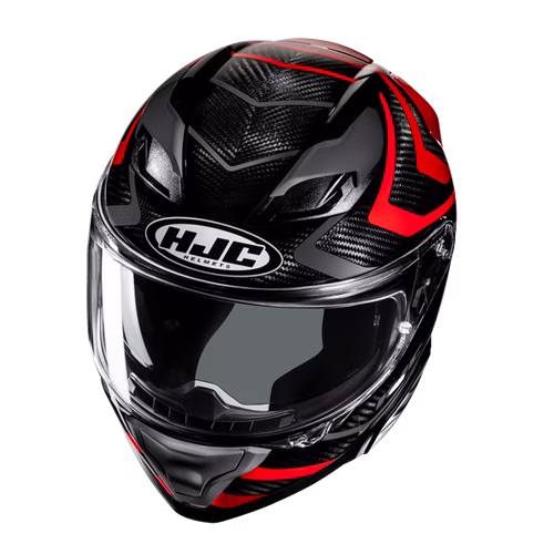 HJC integralna motoristična čelada F71 CARBON NEVIO MC1 Carbon/Črna/Rdeča XS