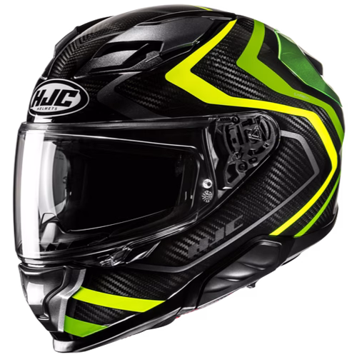 HJC integralna motoristična čelada F71 CARBON NEVIO MC3H Carbon/Črna/Rumena XS