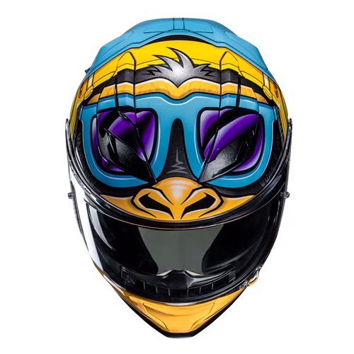 HJC integralna motoristična čelada F71 MONKEY DJ MC23 Modra/Rumena/Viola/Črna 2XL