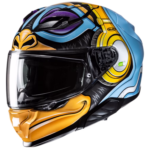 HJC integralna motoristična čelada F71 MONKEY DJ MC23 Modra/Rumena/Viola/Črna L