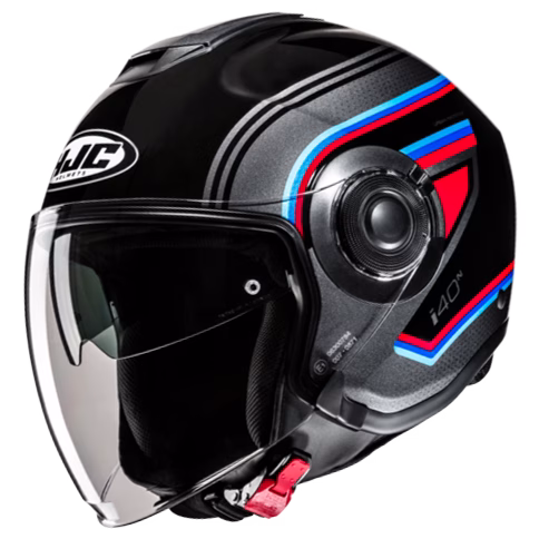 HJC jet motoristična čelada i40N LINIA MC21 Črna/Siva/Modra/Rdeča 2XL