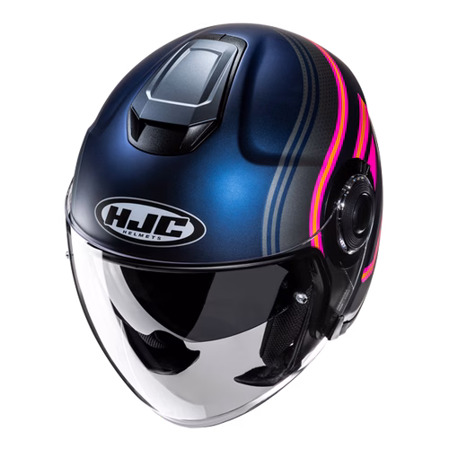 HJC jet motoristična čelada i40N LINIA MC28SF Modra/Siva/Roza/Rumena 2XL