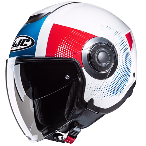 HJC jet motoristična čelada i40N PYLE MC21 Bela/Modra/Rdeča 2XL
