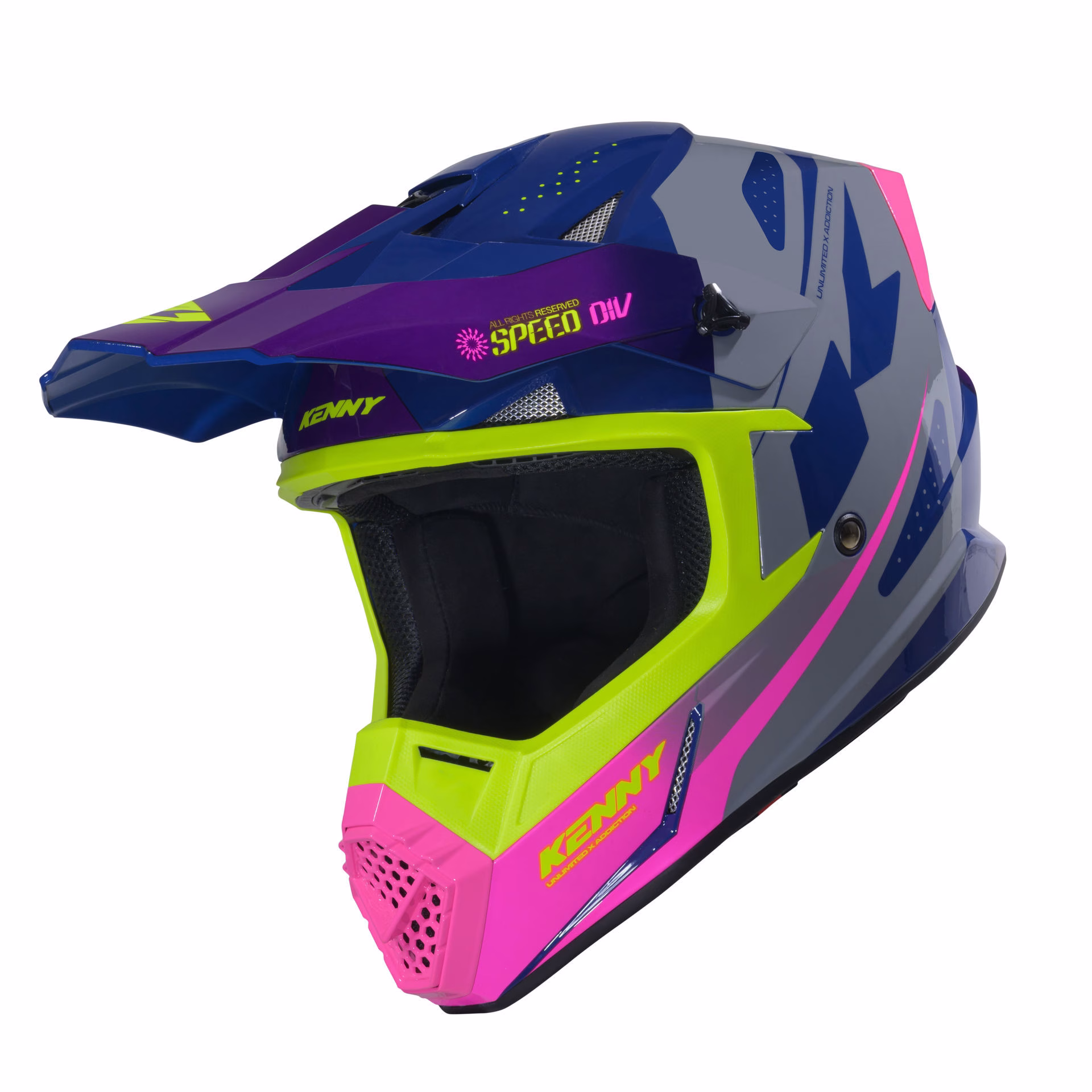Honda Kenny otroška motoristična čelada MX TRACK Modra/Siva/Rumena/Roza S