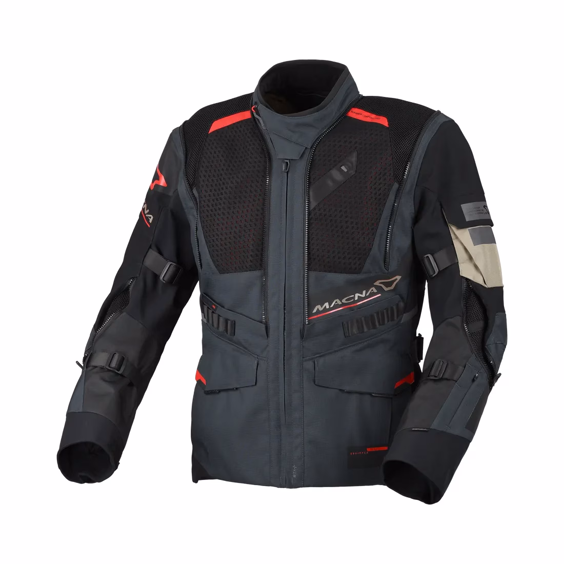 Macna m. motoristična jakna FLEXODUS WP Confold In&Out Črna/Modra/Siva L