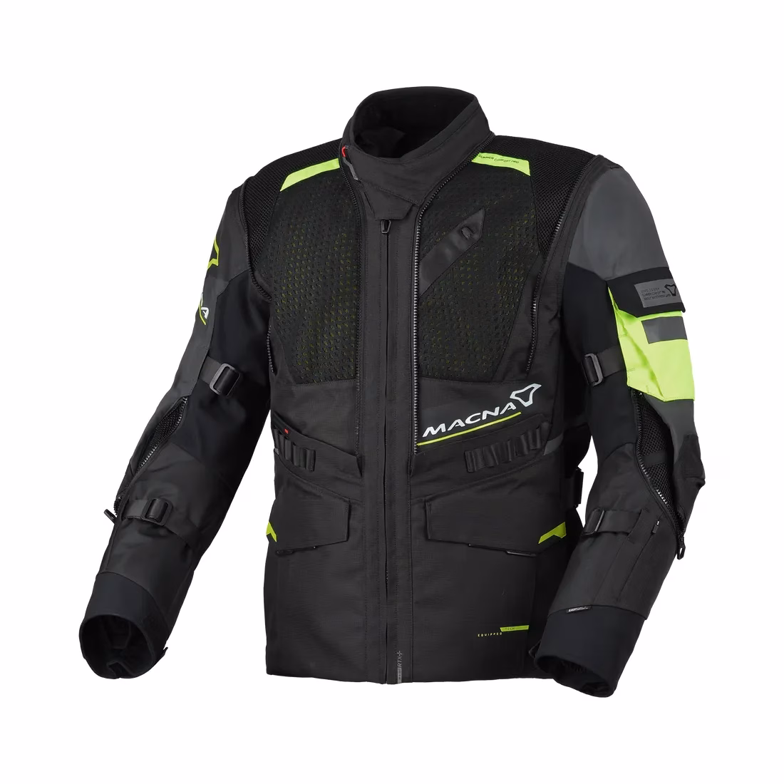 Macna m. motoristična jakna FLEXODUS WP Confold In&Out - NightEye Črna/Rumena 5XL