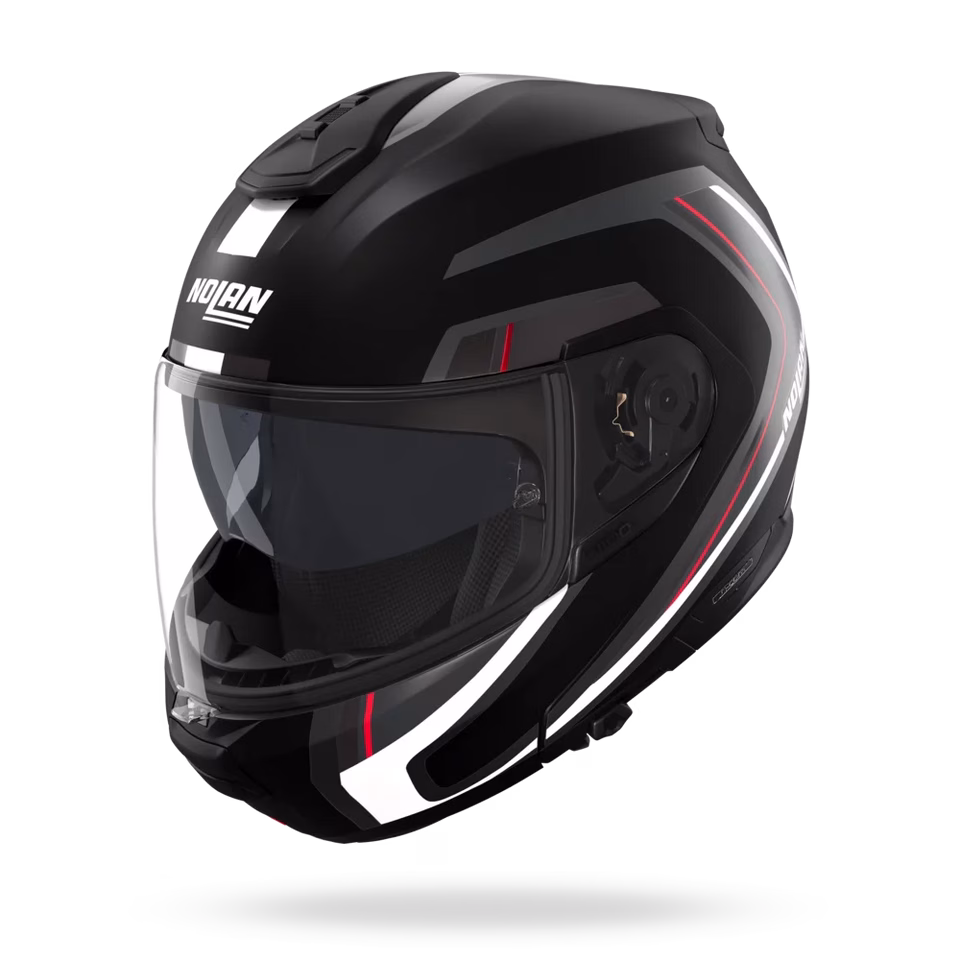 NOLAN preklopna motoristična čelada N100-6 Radiante 357 Črna/Siva/Bela/Rdeča S