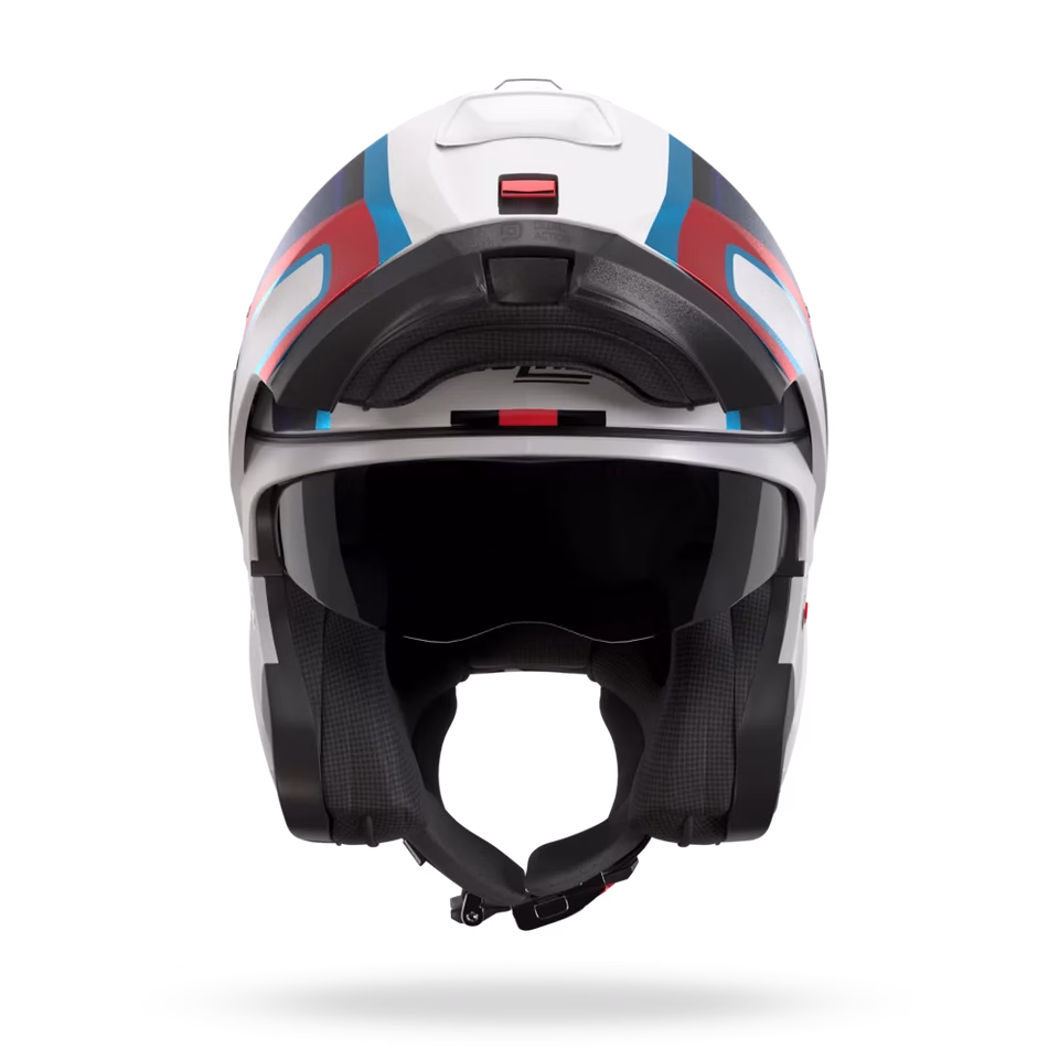 NOLAN preklopna motoristična čelada N100-6 Radiante 358 Srebrna/Modra/Rdeča M