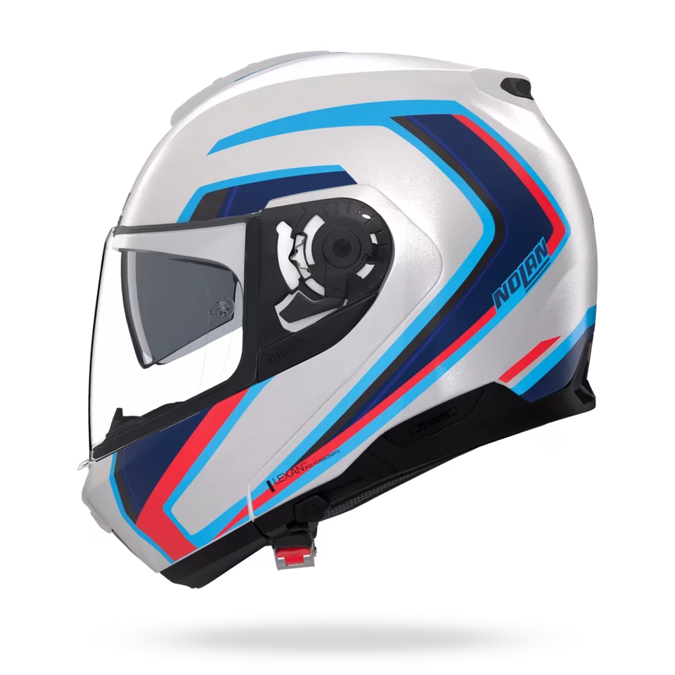 NOLAN preklopna motoristična čelada N100-6 Radiante 358 Srebrna/Modra/Rdeča S