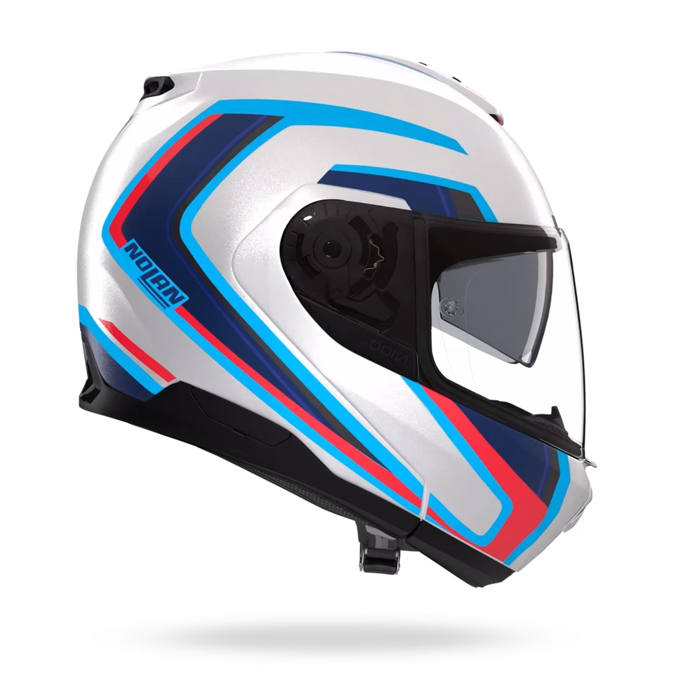 NOLAN preklopna motoristična čelada N100-6 Radiante 358 Srebrna/Modra/Rdeča S