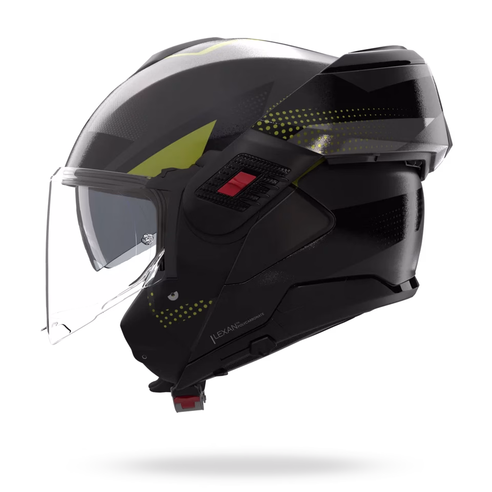 NOLAN preklopna motoristična čelada N120-1 Ciclone 362 N-Com FLIP-BACK Črna Mat/Rumena 2XL