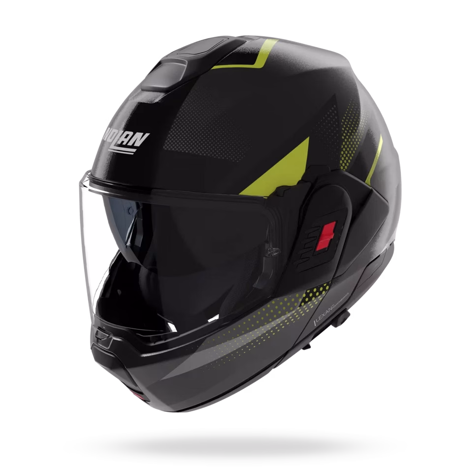 NOLAN preklopna motoristična čelada N120-1 Ciclone 362 N-Com FLIP-BACK Črna Mat/Rumena L