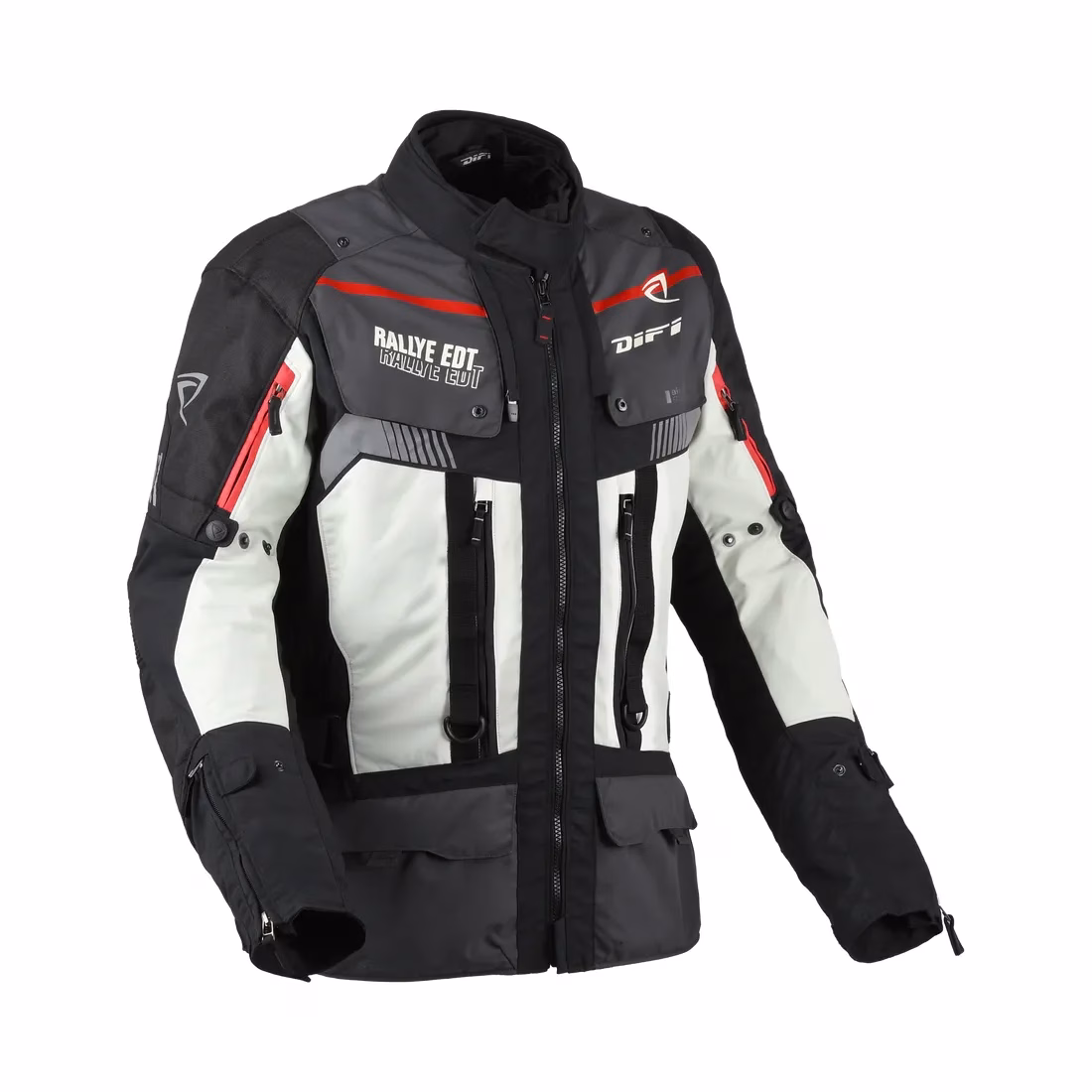DIFI m. motoristična jakna SIERA NEVADA 4 AeroTex Črna/Bela/Siva/Rdeča 3XL