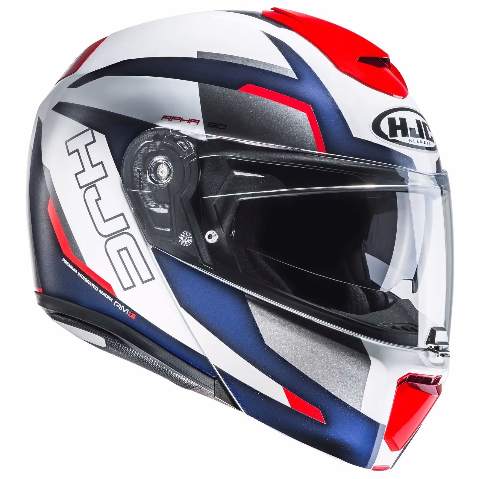 HJC preklopna motoristična čelada RPHA 90S RABRIGO MC1 Bela/Modra/Rdeča/Siva XS