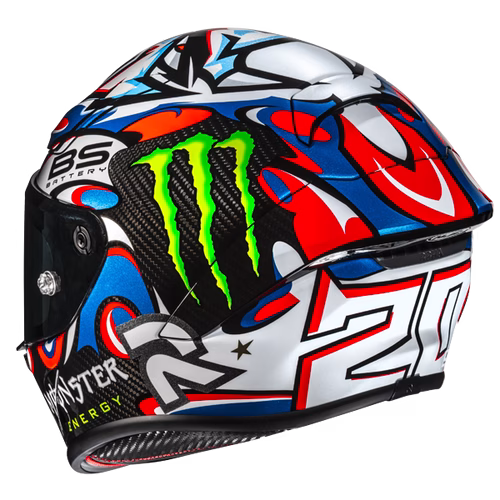 HJC integralna motoristična čelada RPHA 1-V2 carbon QUARTARARO LE MANS MC21 Modra/Bela/Črna/Zelena S