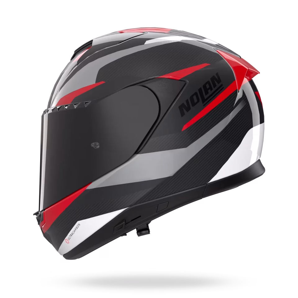 NOLAN integralna motoristična čelada X904 Ultra carbon CALIBRO 345 Črna/Siva/Rdeča/Bela L
