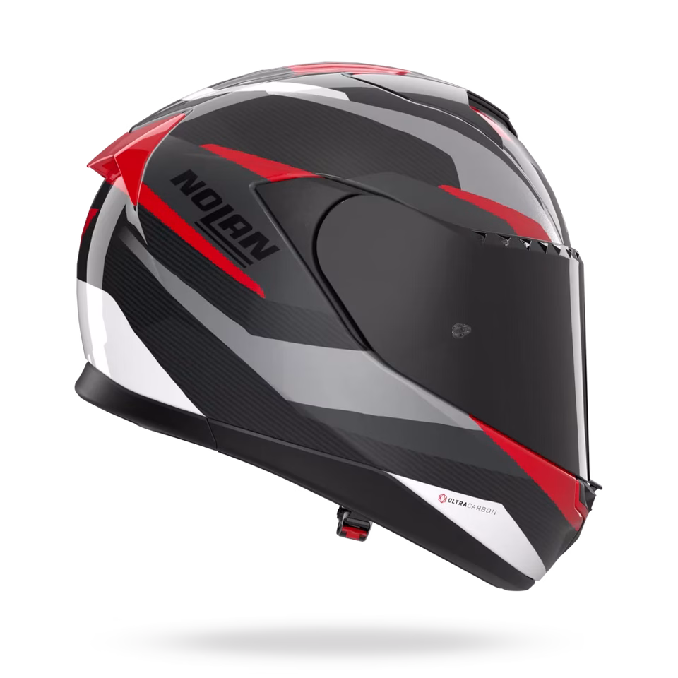 NOLAN integralna motoristična čelada X904 Ultra carbon CALIBRO 345 Črna/Siva/Rdeča/Bela L