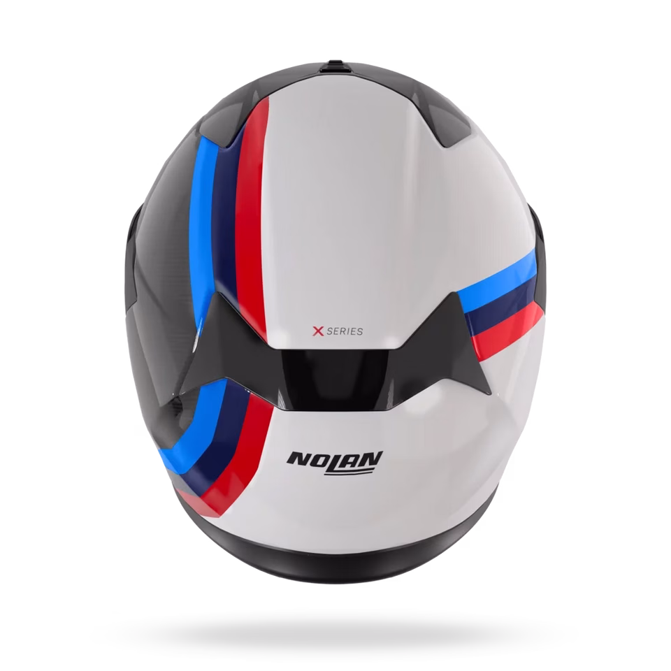 NOLAN integralna motoristična čelada X904 Ultra carbon GEMINI 351 Siva/Črna/Modra/Rdeča L
