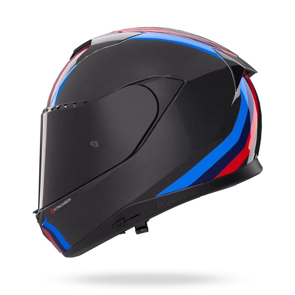 NOLAN integralna motoristična čelada X904 Ultra carbon GEMINI 351 Siva/Črna/Modra/Rdeča M