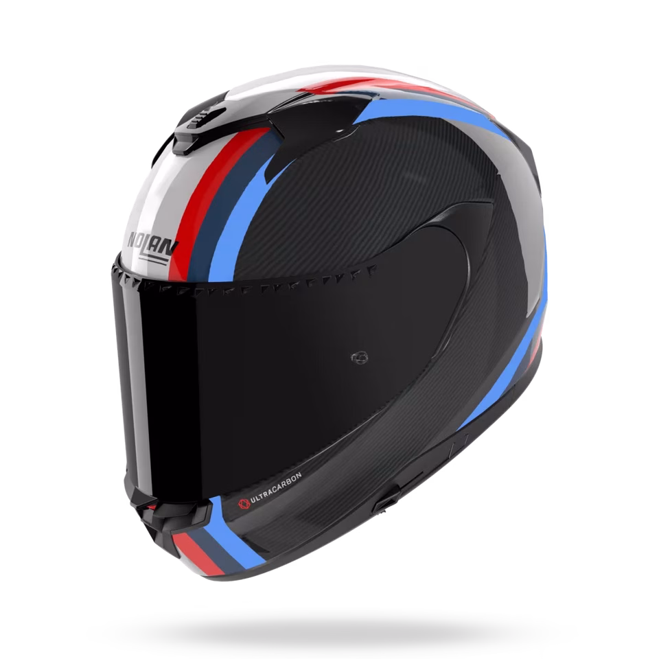 NOLAN integralna motoristična čelada X904 Ultra carbon GEMINI 351 Siva/Črna/Modra/Rdeča M