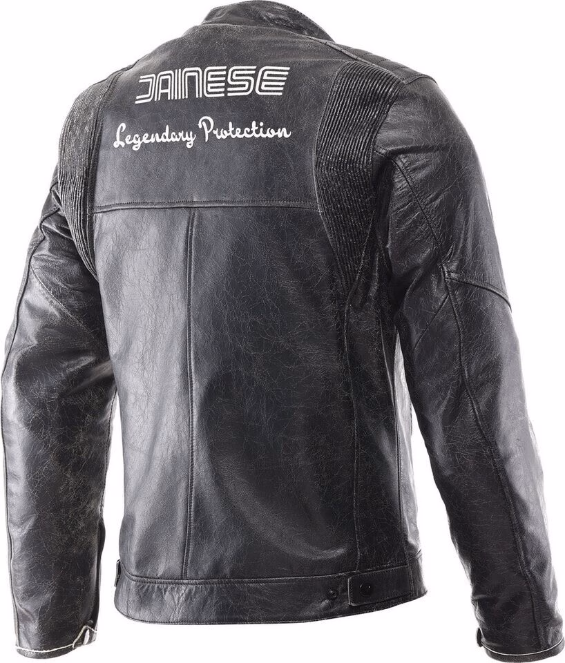 Dainese m. usnjena motoristična jakna RADICALE Črna/Črna 52