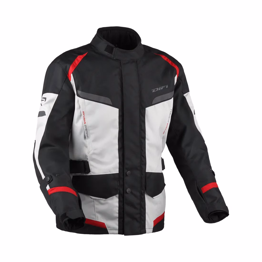 DIFI ž. motoristična jakna HORIZON AeroTex Črna/Siva/Rdeča M