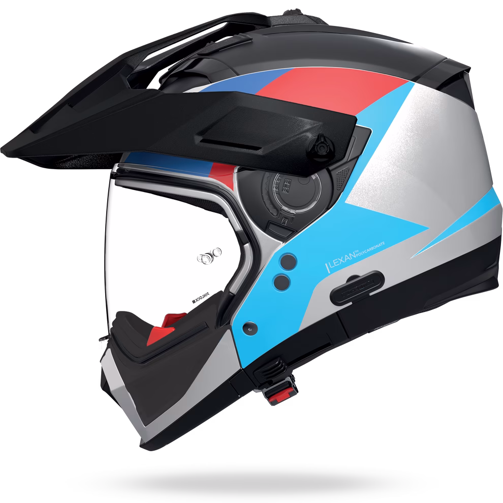 NOLAN crossover motoristična čelada N70-2 X Turbine 350 Srebrna/Črna/Modra/Rdeča M