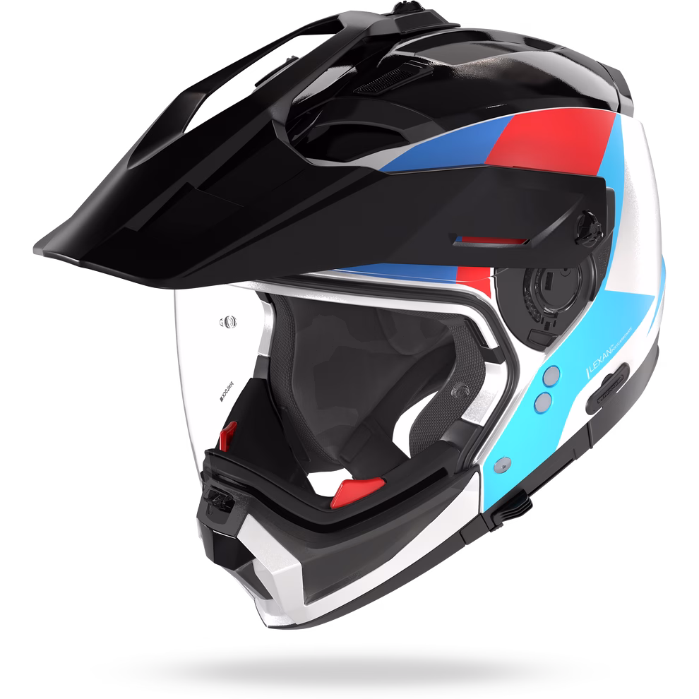 NOLAN crossover motoristična čelada N70-2 X Turbine 350 Srebrna/Črna/Modra/Rdeča M