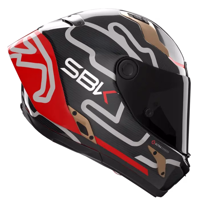 NOLAN integralna motoristična čelada X804 RS Ultra carbon SBK 360 Črna Mat/Rdeča/Srebrna/Zlata M