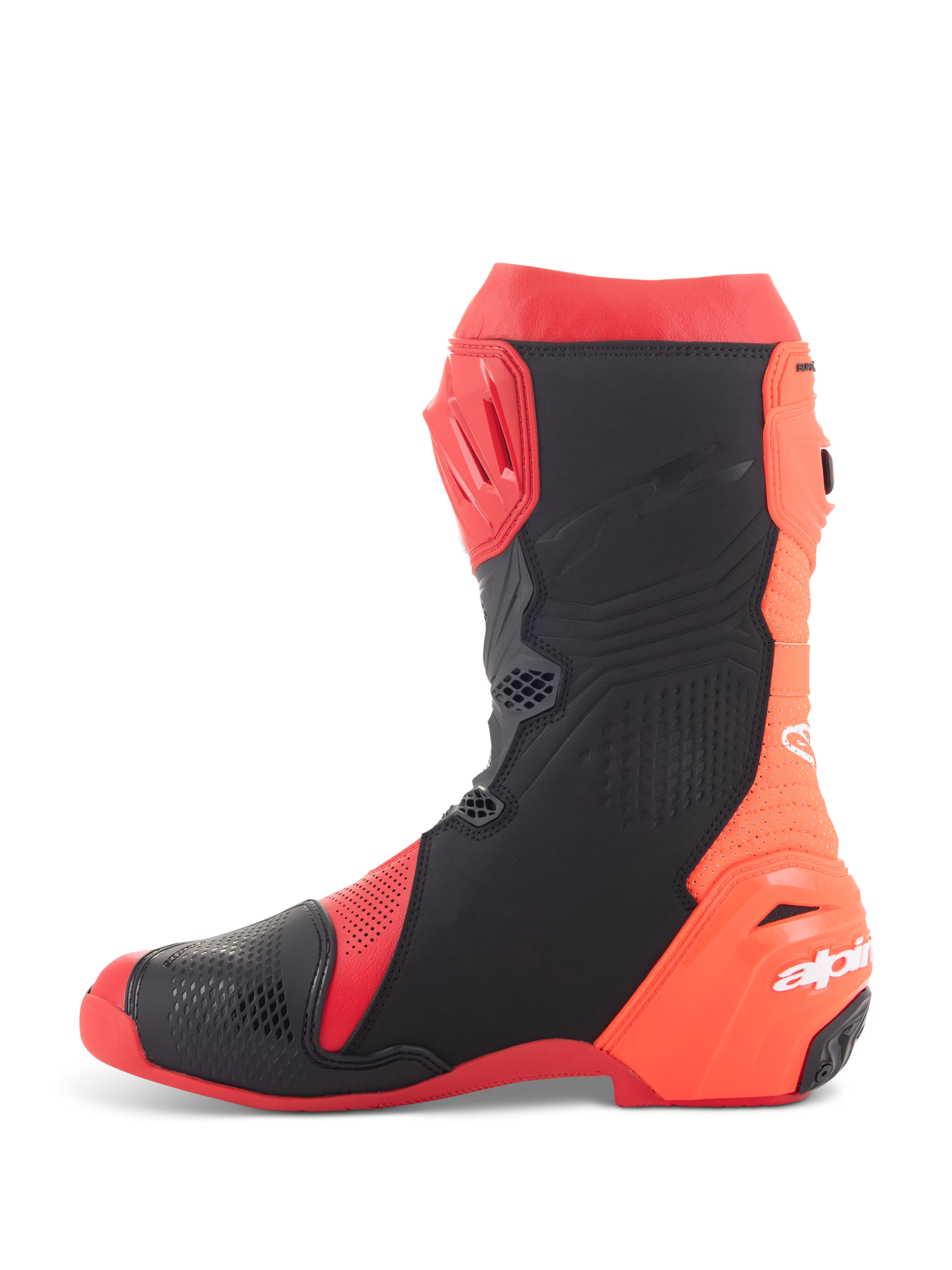 Alpinestars m. motoristični škornji SUPERTECH R perforirani Rdeča Fluo/Črna 42