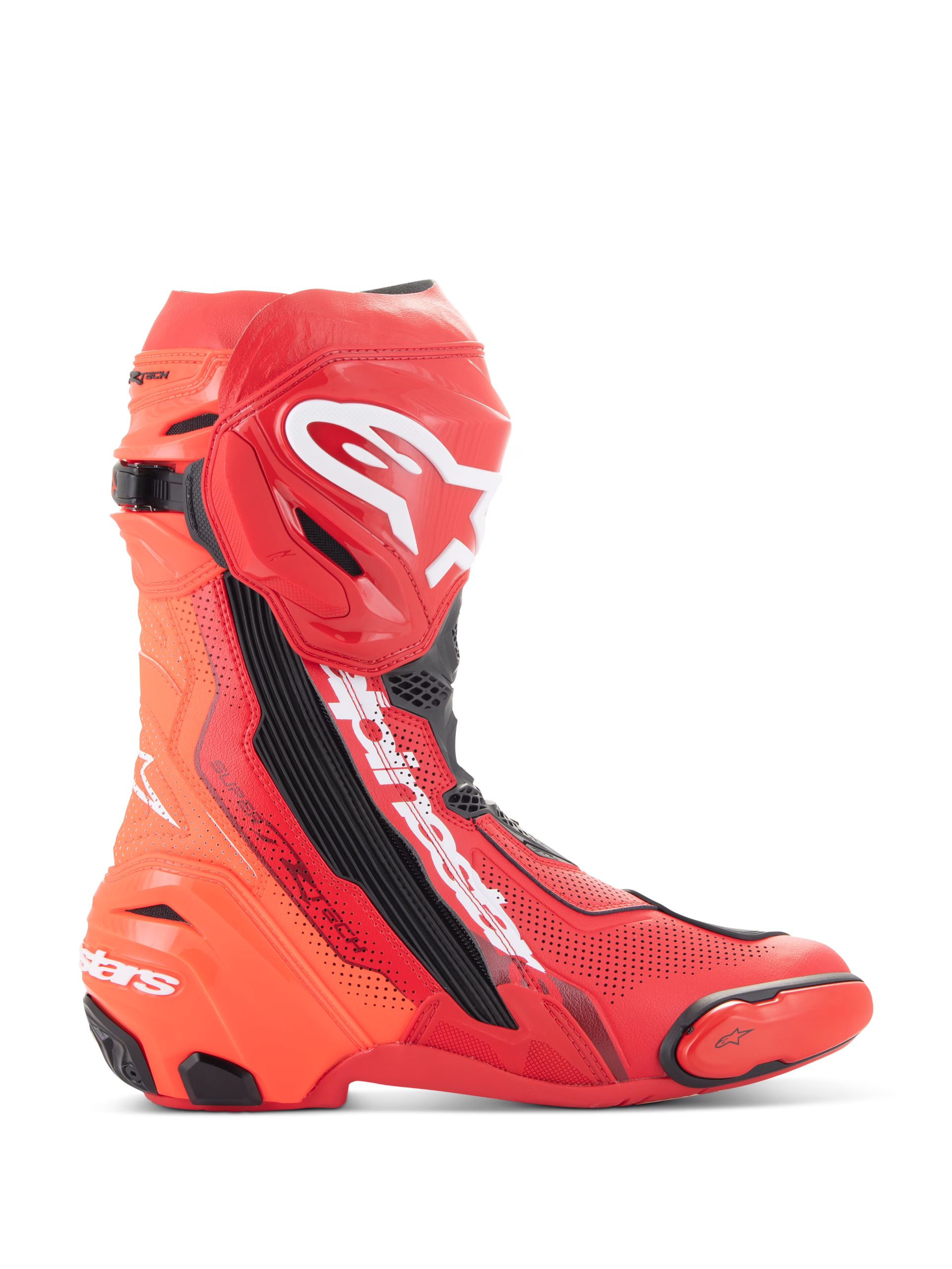 Alpinestars m. motoristični škornji SUPERTECH R perforirani Rdeča Fluo/Črna 48